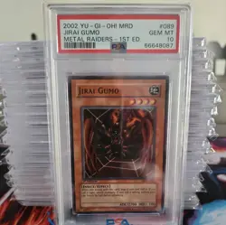 2002 YU-GI-OH! METAL RAIDERS MRD-089 JIRAI GUMO - 1st Ed- PSA 10 POP 23 - Image 1