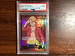 MONKEY D. LUFFY SUPER PRE RELEASE LEADER PSA 10 ONE PIECE ST01-001 ENGLISH - Image 1