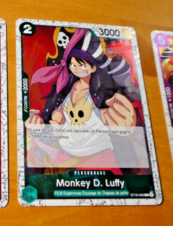 ONE PIECE CARD HOLO FOIL GAME CARTE FRANCAISE LUFFY ST16-005 FR MINT NEUF - Image 1