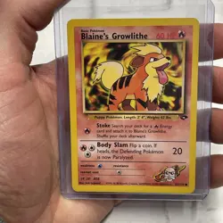 Pokemon Card Gym Challenge 62/132 BLAINE'S GROWLITHE Pokemon TCG Common Vtg LP+ - Image 1