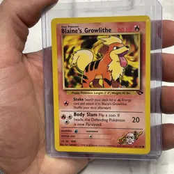 Pokemon Card Gym Challenge 62/132 BLAINE'S GROWLITHE Pokemon TCG Common Vtg LP+ - Image 2