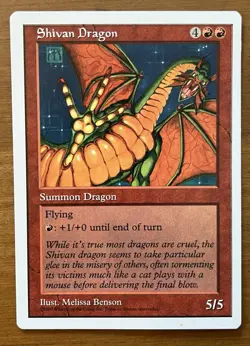 Shivan Dragon Magic the Gathering Card 5th Edition Lightly Played - Image 1