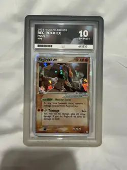 ACE 10 Regirock Ex Holo 98/101 -2004 Ex Hidden Legends Pokemon Card-perfect subs - Image 1