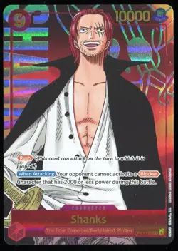 Shanks One Piece Romance Dawn OPO1-120 2022 English Card Alt Art Light Play - Image 1