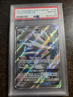 2017 Pokemon Sun & Moon Full Art Solgaleo GX 143/149 PSA 10 GEM MINT - Image 1
