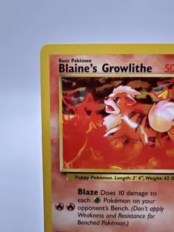 Blaine's Growlithe 62/132 Gym Heroes Unlimited Common Pokemon TCG Atsuko Nishida - Image 2