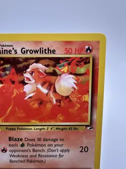 Blaine's Growlithe 62/132 Gym Heroes Unlimited Common Pokemon TCG Atsuko Nishida - Image 3