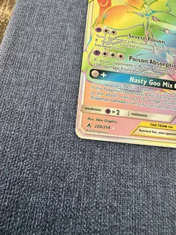 Pokemon TCG S&M Unbroken Bonds Muk & Alolan Muk GX 220/214 Secret Rare Rainbow - Image 2