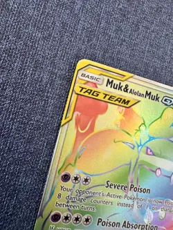 Pokemon TCG S&M Unbroken Bonds Muk & Alolan Muk GX 220/214 Secret Rare Rainbow - Image 5