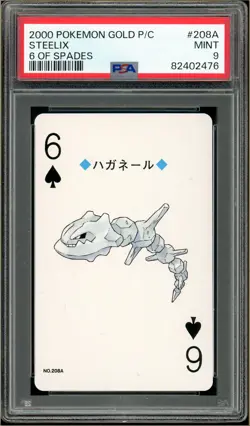 Pokemon - Steelix 6 of Spades, Gold Ho-oh Back Poker Deck #208A PSA 9 - Image 1