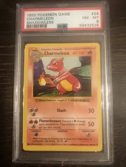 Pokemon Charmeleon Base Set 24/102 Shadowless PSA 8 - Image 1