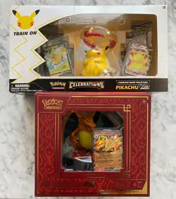 Pokemon Celebration Pikachu VMax Box & Charizard Ex Super Collection Box Sealed - Image 1