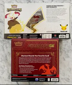 Pokemon Celebration Pikachu VMax Box & Charizard Ex Super Collection Box Sealed - Image 2