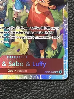 One Piece Ace & Sabo & Luffy OP13-007 SR Foil Carrying On His Will English NM - Image 3