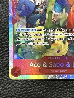 One Piece Ace & Sabo & Luffy OP13-007 SR Foil Carrying On His Will English NM - Image 4