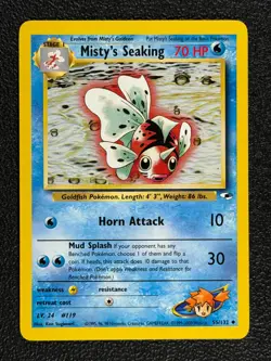 Misty's Seaking 55/132 Gym Heroes Series Uncommon Basic Pokemon Card 2000 NM - Image 1