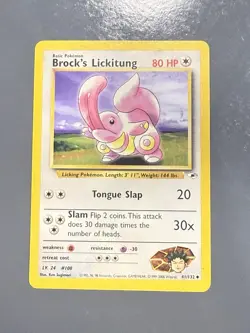 Pokemon TCG Brock's Lickitung Gym Heroes Card 41/132 Unlimited MP - Image 1
