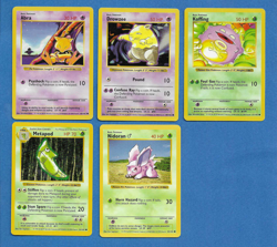LOT OF 5 DIFF 1999 POKEMON BASE SET COMMON SHADOWLESS CARDS#43, 49, 51, 54 & 55 - Image 1