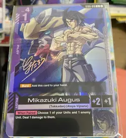 Mikazuki Augus [Signature] (Event Promo) - Gundam Card Game Sealed - Image 1