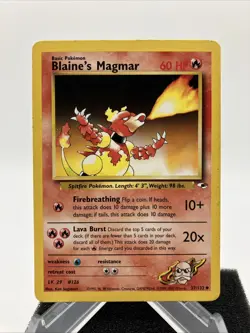 BLAINE'S MAGMAR 37/132 Pokemon Card GYM HEROES - Image 1