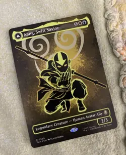 Aang, Swift Savior (Borderless) (Neon Ink Foil) Avatar: The Last Airbender MTG - Image 3