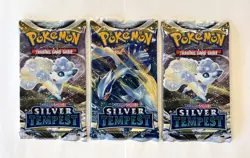 POKEMON SWSH12 SILVER TEMPEST 3X SEALED BOOSTER PACKS RANDOM ART LUGIA V U 😈 - Image 1