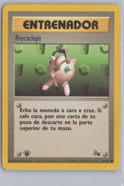 1999 Pokemon Fossil Set 1st Edition Recycle Trainer 61/62 Common Spanish - Image 1