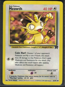 Pokemon Team Rocket Meowth 62/82 Common LP - Image 1