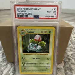 Pokemon 1999 Base Set Shadowless Ivysaur PSA 8 #30/102 Regular English TCG - Image 1