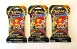 POKEMON SWSH03 DARKNESS ABLAZE 3X SLEEVED BOOSTER PACKS CHARIZARD VMAX U 🐉 - Image 1