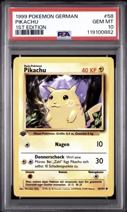 1999 Pokemon GERMAN 1st Edition Base Set Vulnona Zapdos Dragonir Arkani Pikachu - Image 5