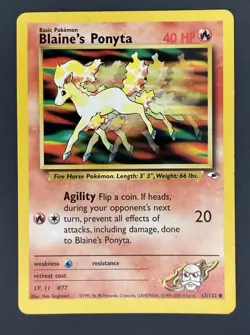 2000 POKEMON GYM HEROES BLAINE'S PONYTA 63/132 (COMMON) - Image 1