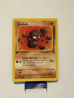 Geodude 1st Edition Fossil 47/62 WOTC Vintage Pokemon LP+ - Image 1