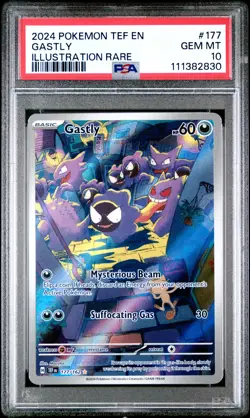 2024 Pokemon Tef EN-Temporal Forces Gastly Illustration Rare PSA 10 #177 - Image 1