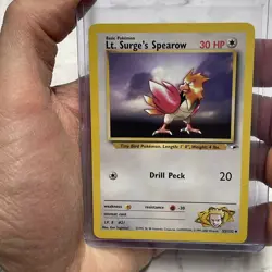 Pokemon - Gym Heroes Lt. Surge's Spearow 52/132 MP+ Vintage Vtg Pokemon Uncommon - Image 1