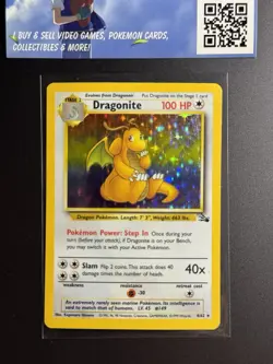 Pokemon TCG Dragonite Fossil Holo Unlimited Rare Card 4/62 1999 WOTC Vintage - Image 2