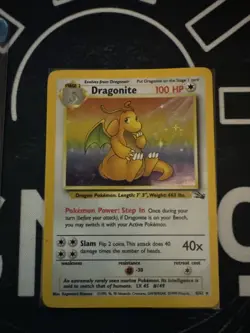Pokemon TCG Dragonite Fossil Holo Unlimited Rare Card 4/62 Vintage WOTC LP/NM - Image 1