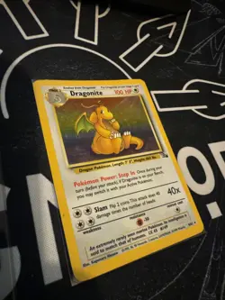 Pokemon TCG Dragonite Fossil Holo Unlimited Rare Card 4/62 Vintage WOTC LP/NM - Image 2