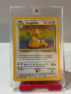 Pokemon TCG Dragonite 4/62 Fossil Unlimited Holo Rare Vintage WOTC Chase Card - Image 1