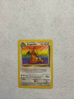 Pokemon TCG Dragonite 19/62 Fossil Non-Holo Rare Card Vintage 1999 WOTC LP - NM - Image 1