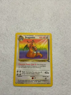 Pokemon TCG Dragonite 19/62 Fossil Non-Holo Rare Card Vintage 1999 WOTC LP - NM - Image 2