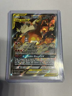 Pokemon TCG Reshiram & Charizard GX TAG TEAM #SM201 Promo Great Condition - Image 1