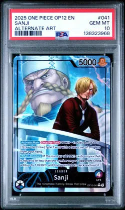 2025 ONE PIECE OP12-LEGACY OF THE MASTER ALTERNATE ART #041 SANJI PSA 10 - Image 1