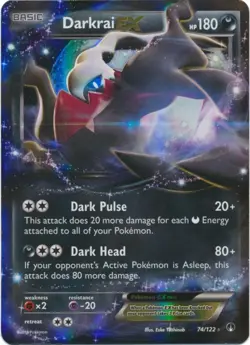 1x Darkrai-EX - 74/122 - Holo Rare ex Lightly Played Pokemon XY-- Breakpoint - Image 1