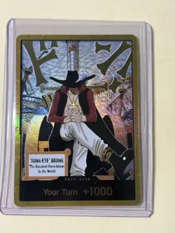 DON!! Card (Dracule Mihawk) (Gold) The Azure Sea's Seven Foil - Image 1