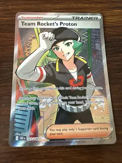Team Rockets Proton 227/182 Destined Rivals Full Art Trainer Card Pokemon TCG NM - Image 1
