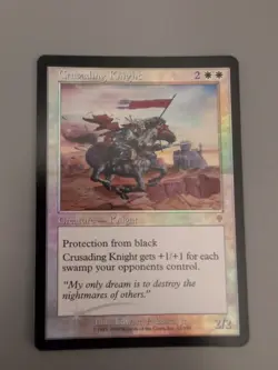 Crusading Knight. MTG Card. Invasion. Foil. Old Vintage Border. - Image 1
