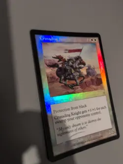 Crusading Knight. MTG Card. Invasion. Foil. Old Vintage Border. - Image 3