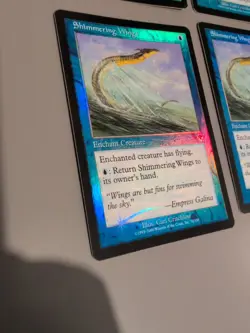 Shimmering Wings. Plasyet Enchant MTG 4 Card. Invasion Foil. Old Vintage Border - Image 3