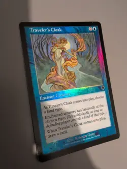 Traveler's Cloak. Enchant Creature MTG Card. Invasion. Foil. Old Vintage Border - Image 4